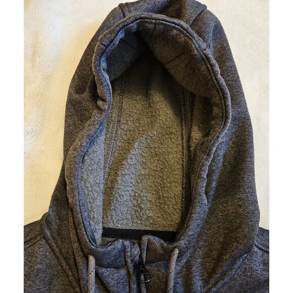 Burton Medium Full Zip Hoodie Gray w White Logo Snowboarding Outdoor - Picture 4 of 13